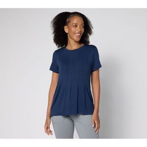 Liberare Women's Top Sz M Soft Peplum Tee Blue A694364